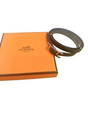 Hermes Leather Bracelet Hapi 3 Black